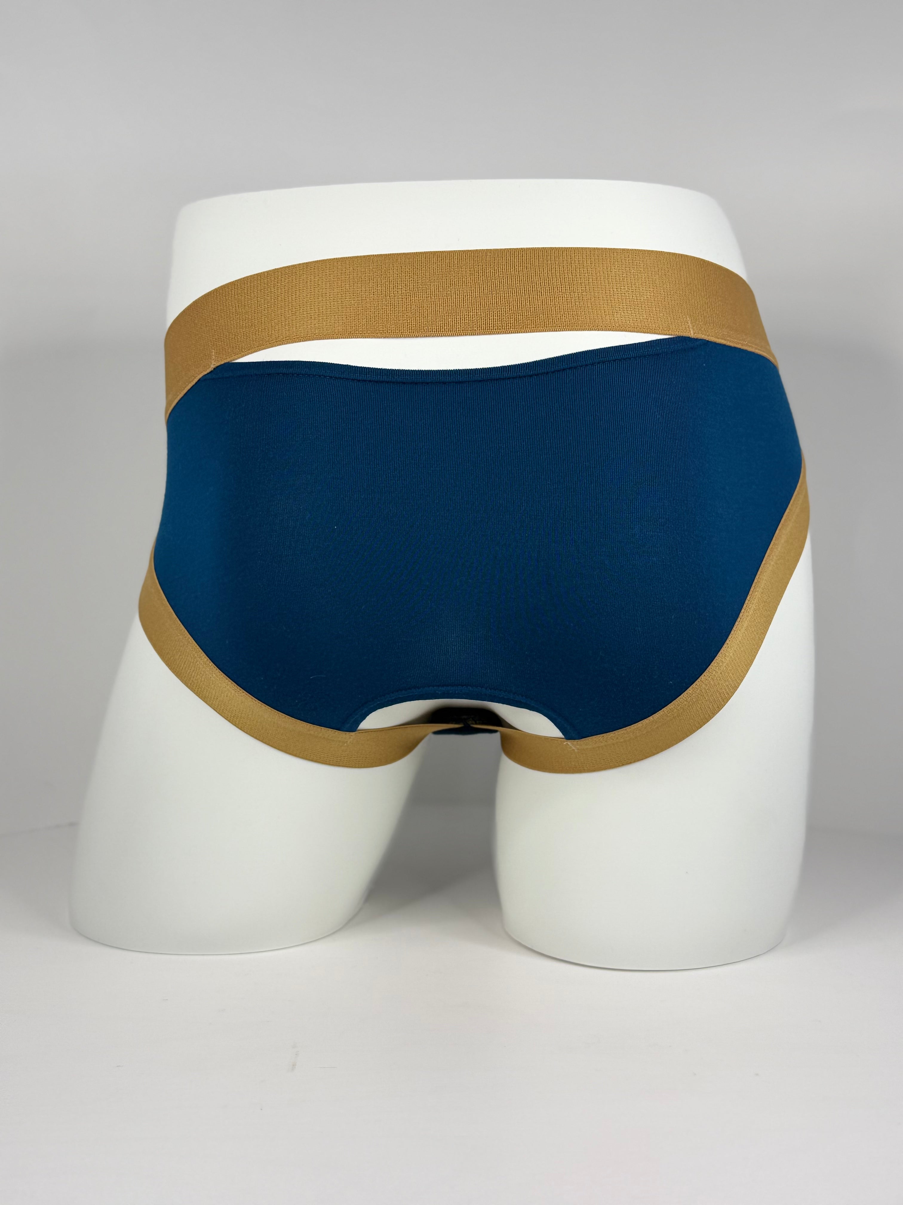 Luxury men's peek-a-boo jockstrap by Jai Francis — Aperture style with release buttons